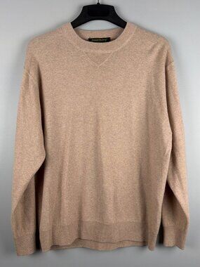 Daniel Bishop Sweater Mens L Brown 100% 2-Ply Cashmere Classic Pullover Resort